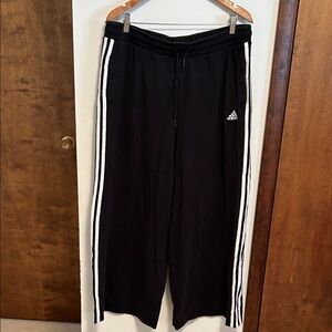Adidas Black Joggers with White Accents